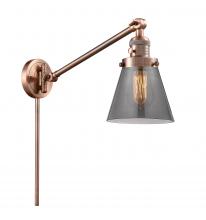 Innovations Lighting 237-AC-G63-LED - Cone - 1 Light - 8 inch - Antique Copper -Adjustable Swing Arm