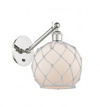 Innovations Lighting 317-1W-PN-G121-8RW-LED - Farmhouse Rope - 1 Light - 8 inch - Polished Nickel - Adjustable Sconce