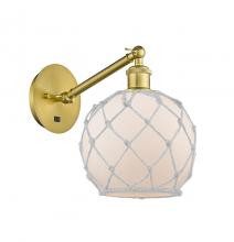 Innovations Lighting 317-1W-SG-G121-8RW-LED - Farmhouse Rope - 1 Light - 8 inch - Satin Gold - Adjustable Sconce