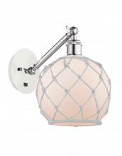 Innovations Lighting 317-1W-WPC-G121-8RW-LED - Farmhouse Rope - 1 Light - 8 inch - White Polished Chrome - Adjustable Sconce