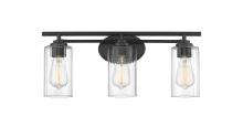 Innovations Lighting 353-3W-BK-CL-LED - Ice - 3 Light - 22 inch - Matte Black - Bath Vanity Light