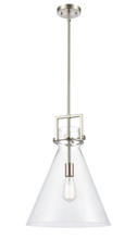 Innovations Lighting 411-1S-SN-14CL-LED - Newton Cone - 1 Light - 14 inch - Brushed Satin Nickel - Cord hung - Pendant
