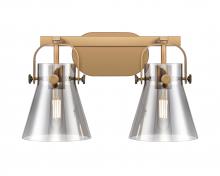 Innovations Lighting 423-2W-BB-G411-6SM - Pilaster II Cone - 2 Light - 17 inch - Brushed Brass - Bath Vanity Light