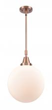 Innovations Lighting 447-1S-AC-G201-12-LED - Beacon - 1 Light - 12 inch - Antique Copper - Mini Pendant