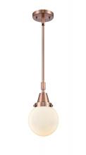 Innovations Lighting 447-1S-AC-G201-6-LED - Beacon - 1 Light - 6 inch - Antique Copper - Mini Pendant