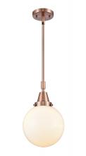 Innovations Lighting 447-1S-AC-G201-8-LED - Beacon - 1 Light - 8 inch - Antique Copper - Mini Pendant