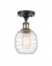 Innovations Lighting 516-1C-BAB-G1013-LED - Belfast - 1 Light - 6 inch - Black Antique Brass - Semi-Flush Mount