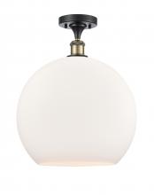 Innovations Lighting 516-1C-BAB-G121-14-LED - Athens - 1 Light - 14 inch - Black Antique Brass - Semi-Flush Mount