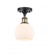 Innovations Lighting 516-1C-BAB-G121-6-LED - Athens - 1 Light - 6 inch - Black Antique Brass - Semi-Flush Mount