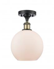 Innovations Lighting 516-1C-BAB-G121-8-LED - Athens - 1 Light - 8 inch - Black Antique Brass - Semi-Flush Mount