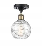 Innovations Lighting 516-1C-BAB-G1213-6-LED - Athens Deco Swirl - 1 Light - 6 inch - Black Antique Brass - Semi-Flush Mount