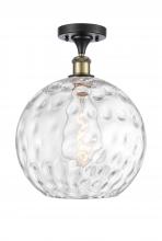 Innovations Lighting 516-1C-BAB-G1215-12-LED - Athens Water Glass - 1 Light - 12 inch - Black Antique Brass - Semi-Flush Mount