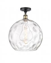 Innovations Lighting 516-1C-BAB-G1215-14-LED - Athens Water Glass - 1 Light - 13 inch - Black Antique Brass - Semi-Flush Mount