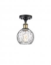 Innovations Lighting 516-1C-BAB-G1215-6-LED - Athens Water Glass - 1 Light - 6 inch - Black Antique Brass - Semi-Flush Mount