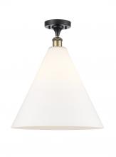 Innovations Lighting 516-1C-BAB-GBC-161-LED - Berkshire - 1 Light - 16 inch - Black Antique Brass - Semi-Flush Mount