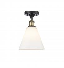 Innovations Lighting 516-1C-BAB-GBC-81-LED - Berkshire - 1 Light - 8 inch - Black Antique Brass - Semi-Flush Mount