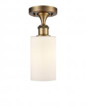 Innovations Lighting 516-1C-BB-G801-LED - Clymer - 1 Light - 4 inch - Brushed Brass - Semi-Flush Mount