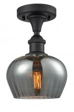 Innovations Lighting 516-1C-BK-G93-LED - Fenton - 1 Light - 7 inch - Matte Black - Semi-Flush Mount