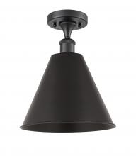 Innovations Lighting 516-1C-BK-MBC-12-BK-LED - Berkshire - 1 Light - 12 inch - Matte Black - Semi-Flush Mount