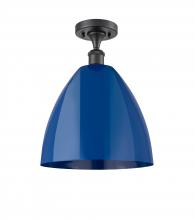 Innovations Lighting 516-1C-BK-MBD-12-BL-LED - Plymouth - 1 Light - 12 inch - Matte Black - Semi-Flush Mount