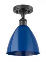 Innovations Lighting 516-1C-BK-MBD-75-BL-LED - Plymouth - 1 Light - 8 inch - Matte Black - Semi-Flush Mount