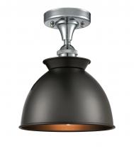 Innovations Lighting 516-1C-PC-M14-BK-LED - Adirondack - 1 Light - 8 inch - Polished Chrome - Semi-Flush Mount