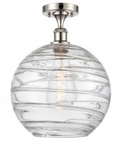 Innovations Lighting 516-1C-PN-G1213-12-LED - Athens Deco Swirl - 1 Light - 12 inch - Polished Nickel - Semi-Flush Mount
