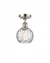 Innovations Lighting 516-1C-PN-G1215-6-LED - Athens Water Glass - 1 Light - 6 inch - Polished Nickel - Semi-Flush Mount