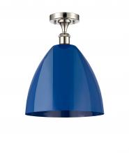 Innovations Lighting 516-1C-PN-MBD-12-BL-LED - Plymouth - 1 Light - 12 inch - Polished Nickel - Semi-Flush Mount