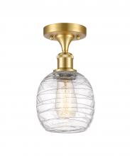 Innovations Lighting 516-1C-SG-G1013-LED - Belfast - 1 Light - 6 inch - Satin Gold - Semi-Flush Mount