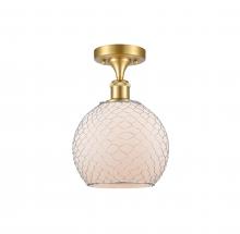 Innovations Lighting 516-1C-SG-G121-8CSN-LED - Farmhouse Chicken Wire - 1 Light - 8 inch - Satin Gold - Semi-Flush Mount