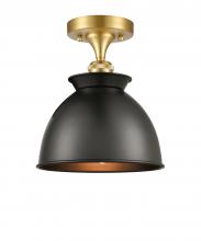 Innovations Lighting 516-1C-SG-M14-BK-LED - Adirondack - 1 Light - 8 inch - Satin Gold - Semi-Flush Mount