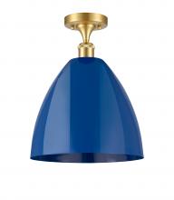 Innovations Lighting 516-1C-SG-MBD-12-BL-LED - Plymouth - 1 Light - 12 inch - Satin Gold - Semi-Flush Mount
