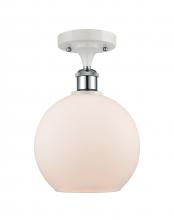 Innovations Lighting 516-1C-WPC-G121-LED - Athens - 1 Light - 8 inch - White Polished Chrome - Semi-Flush Mount