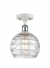 Innovations Lighting 516-1C-WPC-G1213-8-LED - Athens Deco Swirl - 1 Light - 8 inch - White Polished Chrome - Semi-Flush Mount