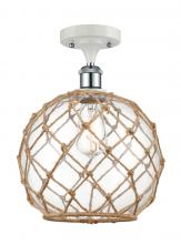 Innovations Lighting 516-1C-WPC-G122-10RB-LED - Farmhouse Rope - 1 Light - 10 inch - White Polished Chrome - Semi-Flush Mount