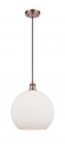 Innovations Lighting 516-1P-AC-G121-12-LED - Athens - 1 Light - 12 inch - Antique Copper - Cord hung - Mini Pendant