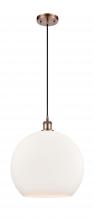 Innovations Lighting 516-1P-AC-G121-14-LED - Athens - 1 Light - 14 inch - Antique Copper - Cord hung - Pendant