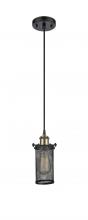 Innovations Lighting 516-1P-BAB-CE219-LED - Bleecker - 1 Light - 4 inch - Black Antique Brass - Cord hung - Mini Pendant