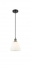 Innovations Lighting 516-1P-BAB-GBD-751-LED - Bristol - 1 Light - 8 inch - Black Antique Brass - Cord hung - Mini Pendant