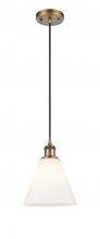 Innovations Lighting 516-1P-BB-GBC-81-LED - Berkshire - 1 Light - 8 inch - Brushed Brass - Cord hung - Mini Pendant
