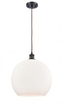 Innovations Lighting 516-1P-OB-G121-14-LED - Athens - 1 Light - 14 inch - Oil Rubbed Bronze - Cord hung - Pendant