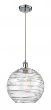 Innovations Lighting 516-1P-PC-G1213-12-LED - Athens Deco Swirl - 1 Light - 12 inch - Polished Chrome - Cord hung - Mini Pendant