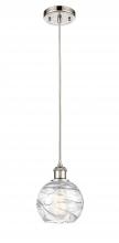 Innovations Lighting 516-1P-PN-G1213-6-LED - Athens Deco Swirl - 1 Light - 6 inch - Polished Nickel - Cord hung - Mini Pendant