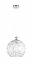 Innovations Lighting 516-1P-PN-G1215-12-LED - Athens Water Glass - 1 Light - 12 inch - Polished Nickel - Cord hung - Mini Pendant