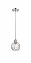 Innovations Lighting 516-1P-PN-G1215-6-LED - Athens Water Glass - 1 Light - 6 inch - Polished Nickel - Cord hung - Mini Pendant