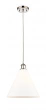 Innovations Lighting 516-1P-PN-GBC-121-LED - Berkshire - 1 Light - 12 inch - Polished Nickel - Cord hung - Mini Pendant