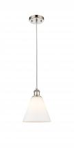 Innovations Lighting 516-1P-PN-GBC-81-LED - Berkshire - 1 Light - 8 inch - Polished Nickel - Cord hung - Mini Pendant