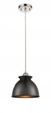 Innovations Lighting 516-1P-PN-M14-BK-LED - Adirondack - 1 Light - 8 inch - Polished Nickel - Cord hung - Mini Pendant