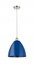 Innovations Lighting 516-1P-PN-MBD-12-BL-LED - Plymouth - 1 Light - 12 inch - Polished Nickel - Cord hung - Mini Pendant